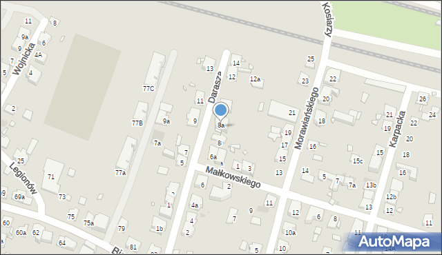 Kraków, Darasza Wojciecha, 8a, mapa Krakowa