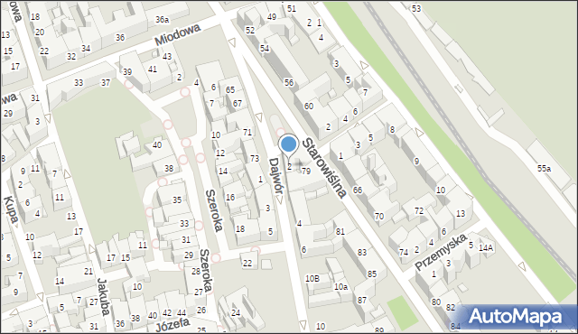 Kraków, Dajwór, 2, mapa Krakowa