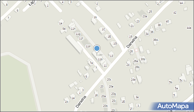 Kraków, Darwina Karola, 11c, mapa Krakowa