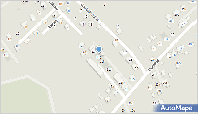 Kraków, Darwina Karola, 11g, mapa Krakowa