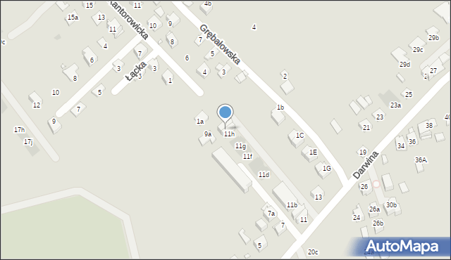 Kraków, Darwina Karola, 11j, mapa Krakowa