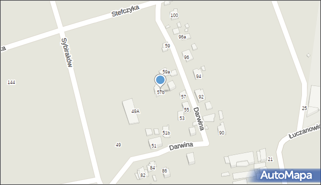 Kraków, Darwina Karola, 57b, mapa Krakowa