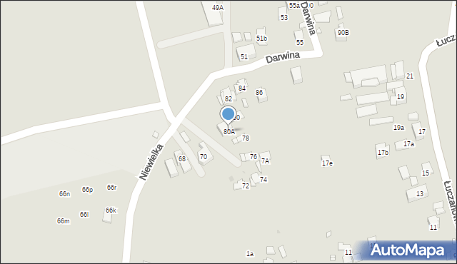 Kraków, Darwina Karola, 80A, mapa Krakowa