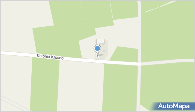 Krosno, Dąbrowa Krośnieńska, 1, mapa Krosna