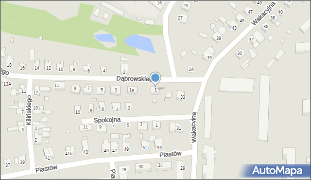 Krosno Odrzańskie, Dąbrowskiego, 1, mapa Krosno Odrzańskie