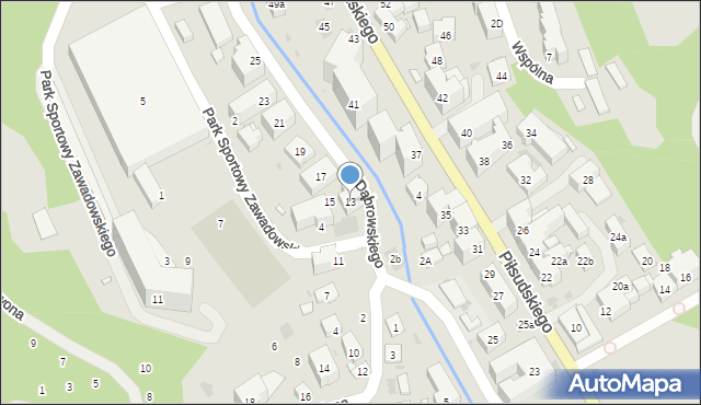 Krynica-Zdrój, Dąbrowskiego Jarosława, gen., 13, mapa Krynica-Zdrój