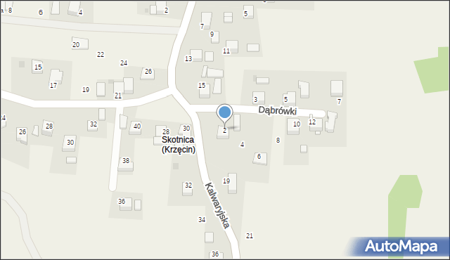 Krzęcin, Dąbrówki, 2, mapa Krzęcin