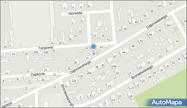 Krzepice, Dąbrowskiego, 39, mapa Krzepice