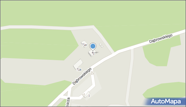 Krzepice, Dąbrowskiego, 71, mapa Krzepice