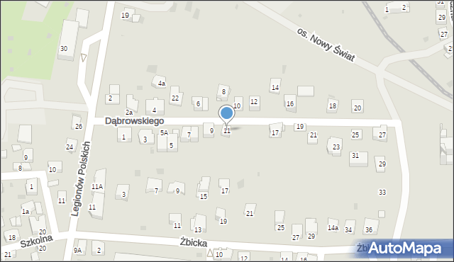 Krzeszowice, Dąbrowskiego J., 11, mapa Krzeszowice