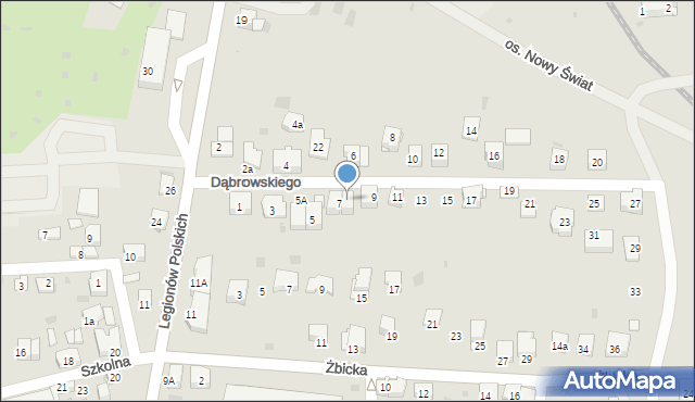 Krzeszowice, Dąbrowskiego J., 7A, mapa Krzeszowice
