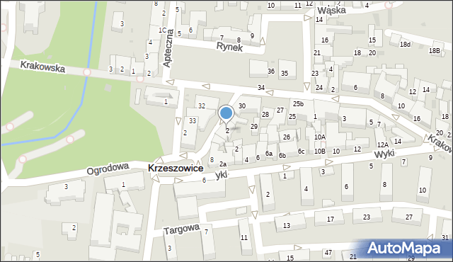 Krzeszowice, Daszyńskiego Ignacego, 2, mapa Krzeszowice