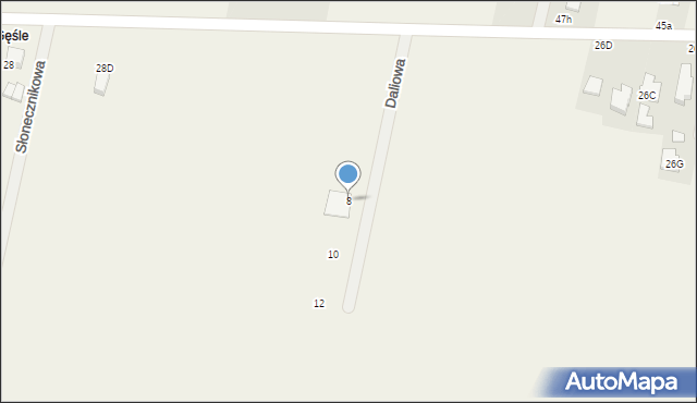 Krzewina, Daliowa, 8, mapa Krzewina