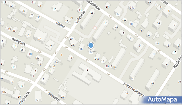 Kutno, Dąbrowskiego, gen., 14, mapa Kutno
