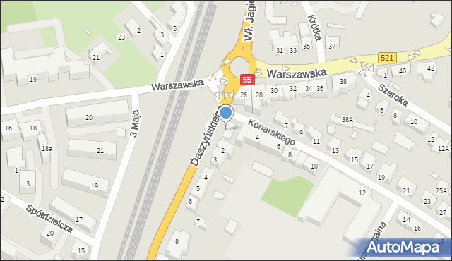 Kwidzyn, Daszyńskiego Ignacego, 1, mapa Kwidzyn