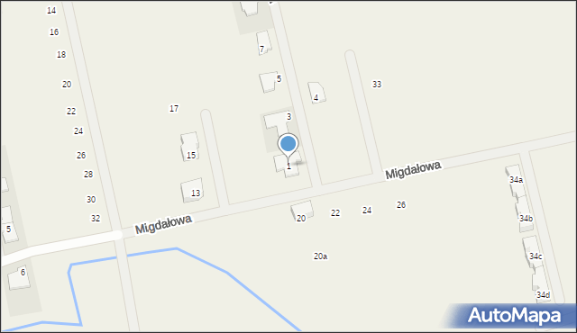 Łady, Daktylowa, 1, mapa Łady