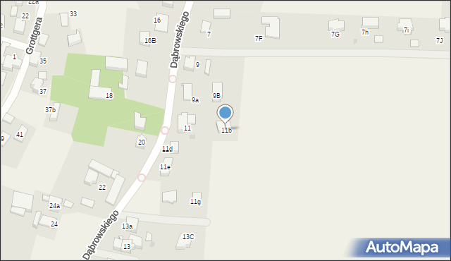 Łąka, Dąbrowskiego Jarosława, gen., 11b, mapa Łąka