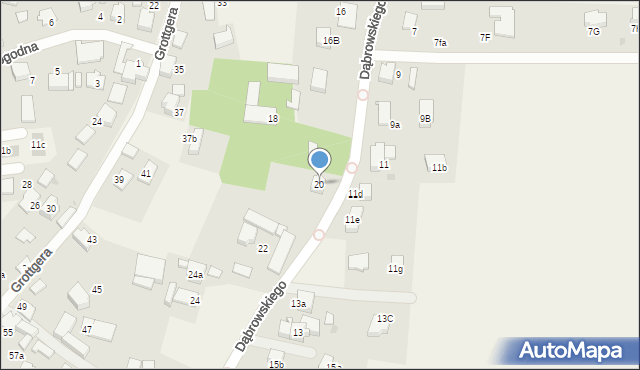 Łąka, Dąbrowskiego Jarosława, gen., 20, mapa Łąka