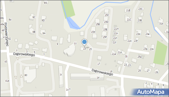 Łańcut, Dąbrowskiego Henryka, gen., 13, mapa Łańcut