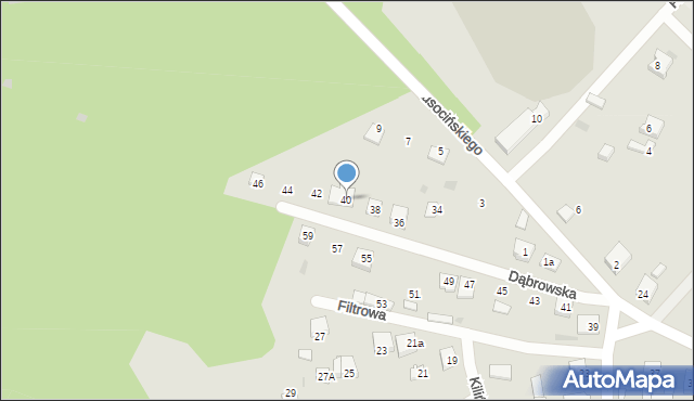 Łaskarzew, Dąbrowska, 40, mapa Łaskarzew