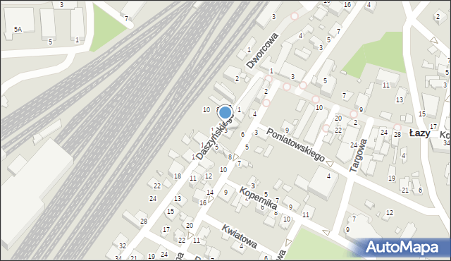 Łazy, Daszyńskiego Ignacego, 3, mapa Łazy