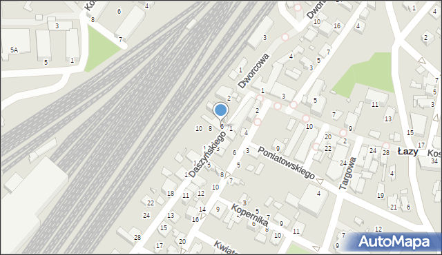Łazy, Daszyńskiego Ignacego, 6, mapa Łazy