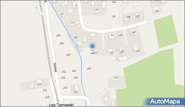Łęg Tarnowski, Dąbrowska, 14a, mapa Łęg Tarnowski