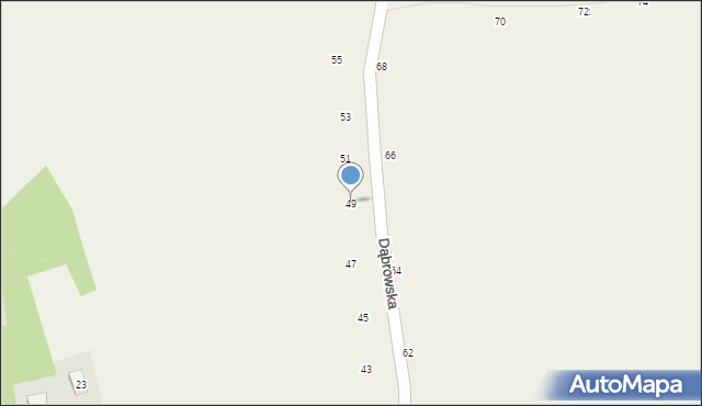 Łęg Tarnowski, Dąbrowska, 49, mapa Łęg Tarnowski