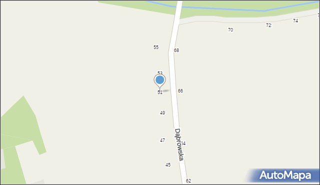 Łęg Tarnowski, Dąbrowska, 51, mapa Łęg Tarnowski