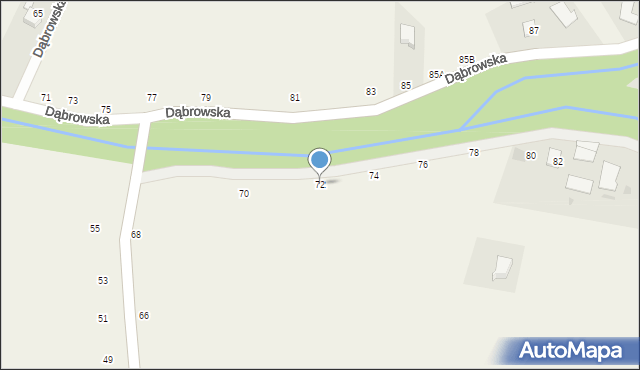 Łęg Tarnowski, Dąbrowska, 72, mapa Łęg Tarnowski