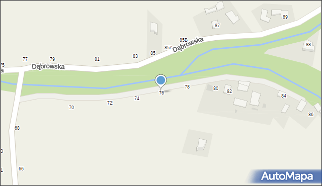 Łęg Tarnowski, Dąbrowska, 76, mapa Łęg Tarnowski