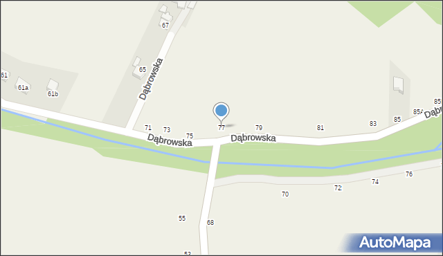 Łęg Tarnowski, Dąbrowska, 77, mapa Łęg Tarnowski