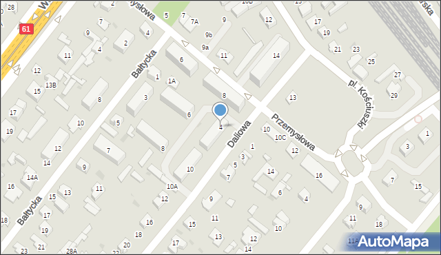 Legionowo, Daliowa, 4, mapa Legionowo