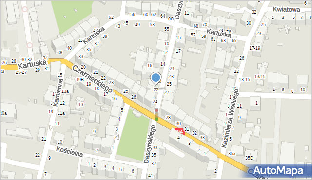 Legnica, Daszyńskiego Ignacego, 22, mapa Legnicy