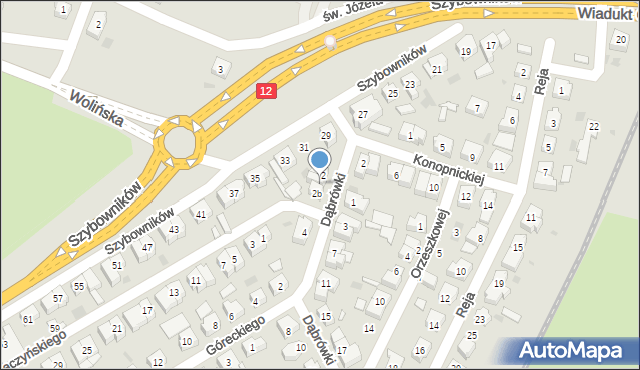 Leszno, Dąbrówki, 2a, mapa Leszno