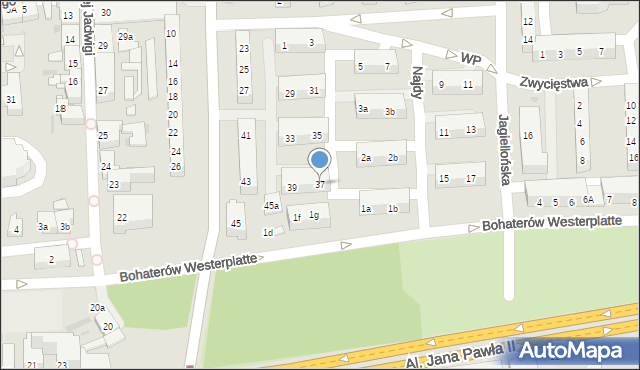 Leszno, Dąbrowskiego Jarosława, gen., 37, mapa Leszno