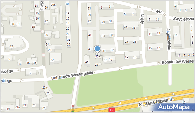 Leszno, Dąbrowskiego Jarosława, gen., 45a, mapa Leszno