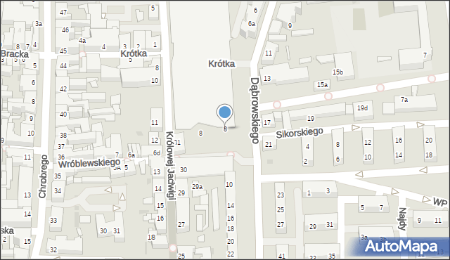 Leszno, Dąbrowskiego Jarosława, gen., 8, mapa Leszno