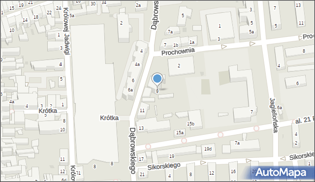 Leszno, Dąbrowskiego Jarosława, gen., 9, mapa Leszno