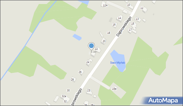 Libiąż, Dąbrowskiego Jarosława, gen., 22a, mapa Libiąż