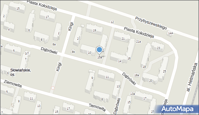 Łódź, Dąbrówki, 10a, mapa Łodzi