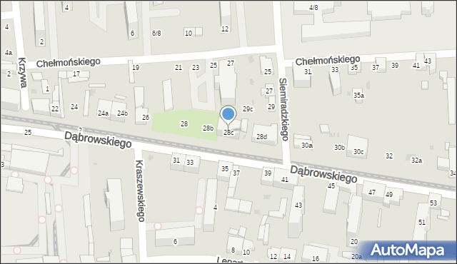 Łódź, Dąbrowskiego Jarosława, gen., 28c, mapa Łodzi