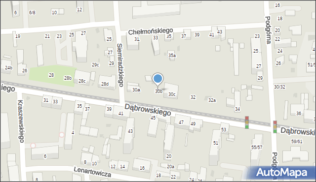 Łódź, Dąbrowskiego Jarosława, gen., 30b, mapa Łodzi