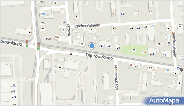 Łódź, Dąbrowskiego Jarosława, gen., 2, mapa Łodzi