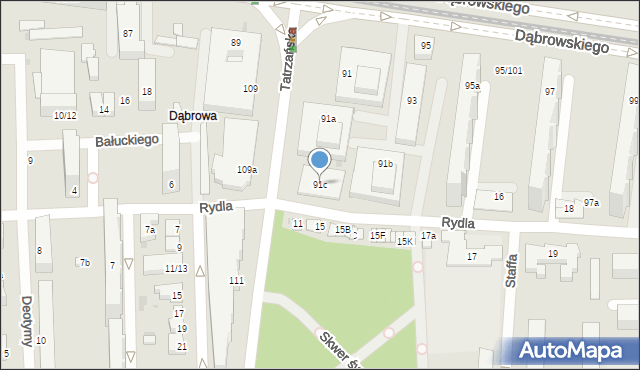 Łódź, Dąbrowskiego Jarosława, gen., 91c, mapa Łodzi