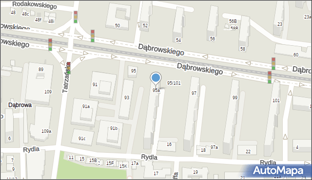 Łódź, Dąbrowskiego Jarosława, gen., 95a, mapa Łodzi