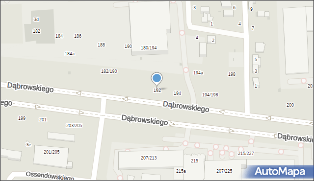 Łódź, Dąbrowskiego Jarosława, gen., 192, mapa Łodzi