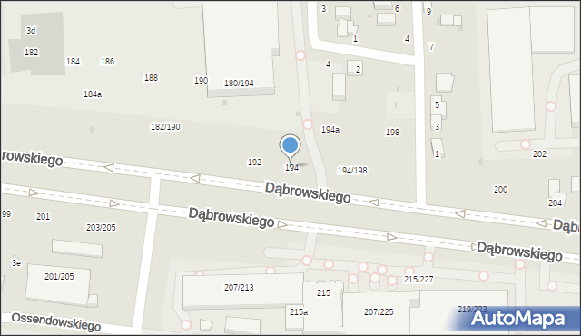 Łódź, Dąbrowskiego Jarosława, gen., 194, mapa Łodzi