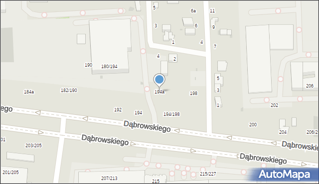 Łódź, Dąbrowskiego Jarosława, gen., 194a, mapa Łodzi