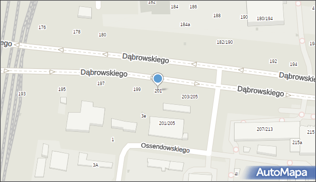 Łódź, Dąbrowskiego Jarosława, gen., 201, mapa Łodzi